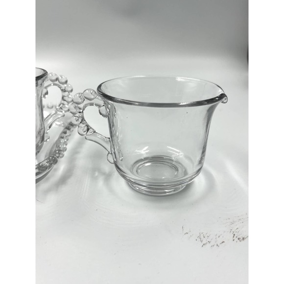 Vintage Imperial Glass Ohio Candlewick Creamer and Sugar Bowl with Tray Set - Picture 3 of 6